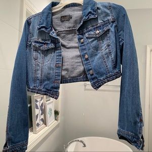 Denim crop top jacket size M women